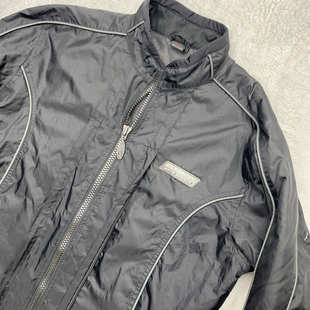 Olympia Moto Sports Womens‎ Black Nylon Full Zip Motorcycle Jacket Size M